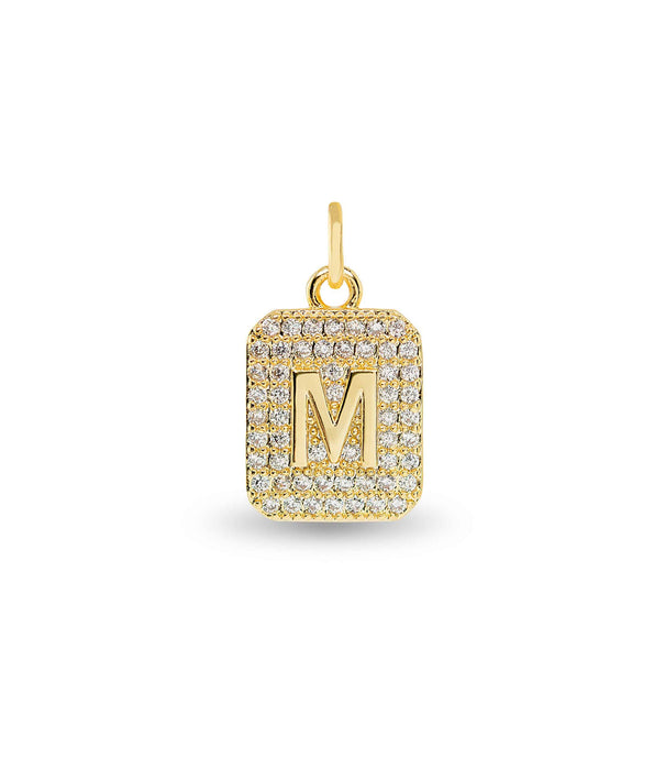 Gold CZ Initial Charms