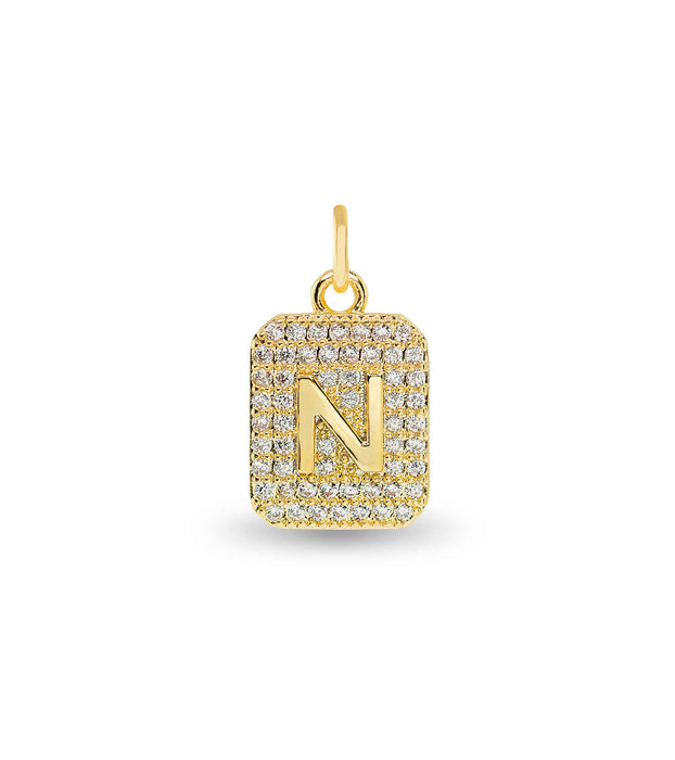 Gold CZ Initial Charms