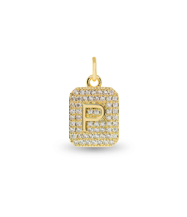 Gold CZ Initial Charms