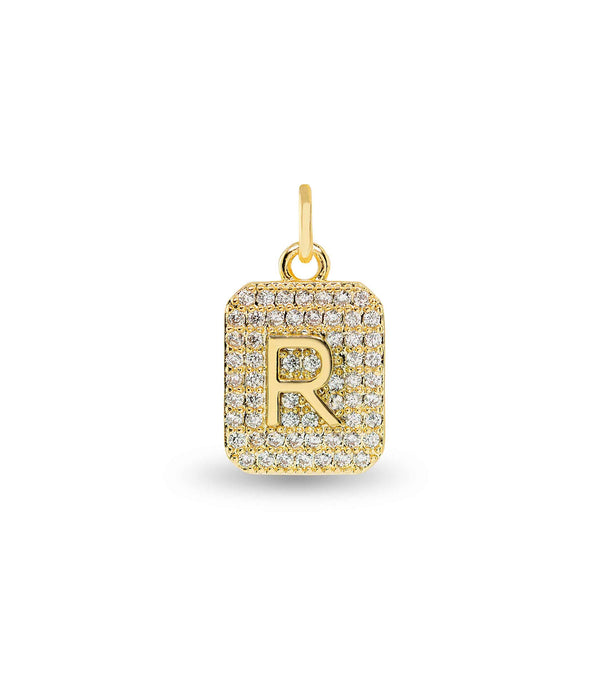 Gold CZ Initial Charms