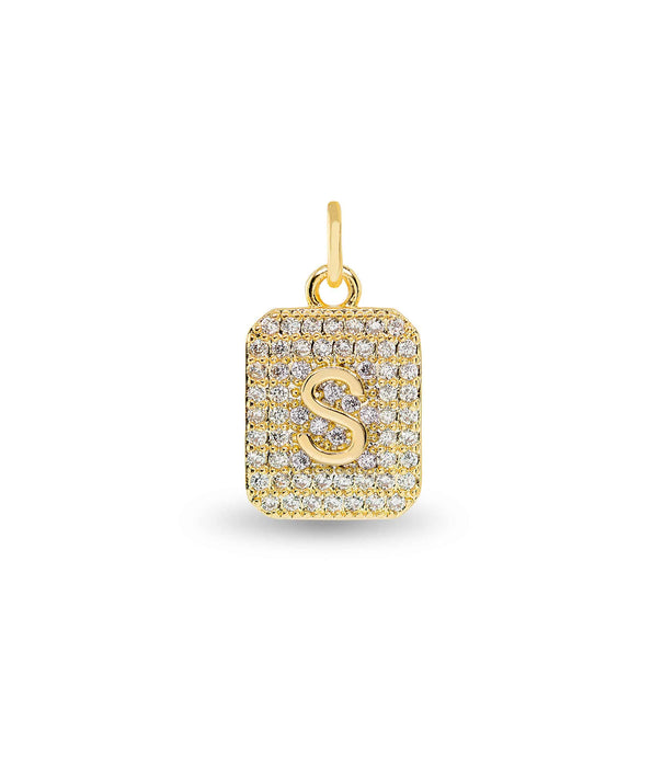 Gold CZ Initial Charms