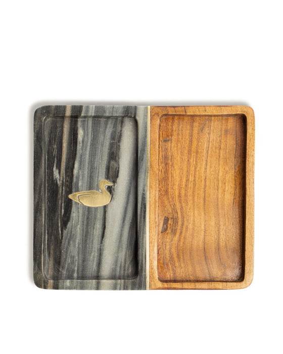 Duck Marble and Wood Valet Tray