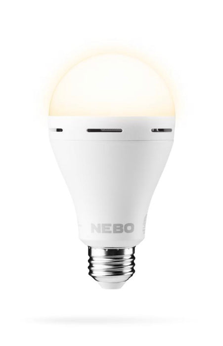SINGLE PACK Nebo Blackout Emergency Light Bulbs.  These will provide 12 hours of light without electricity.  Works anywhere regular light bulbs do! Comes with a hanging hook. RECHARGEABLE!