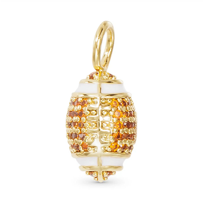 Gold CZ Football Charm