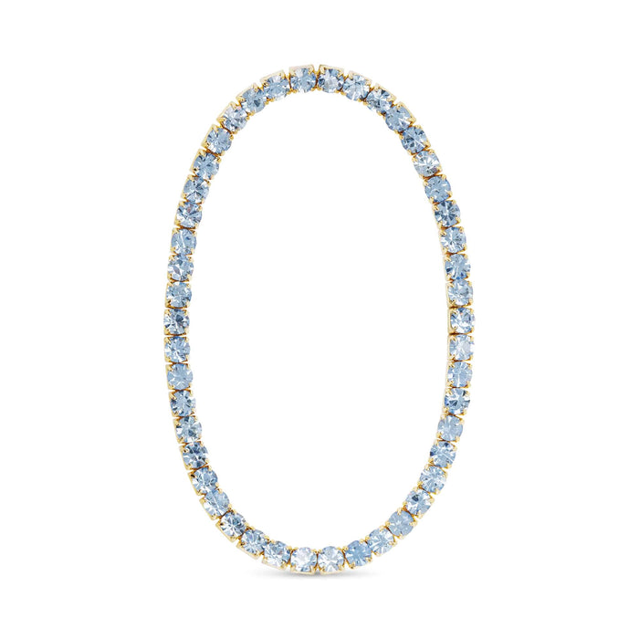 Gold CZ Light Blue Stretch Tennis Bracelet