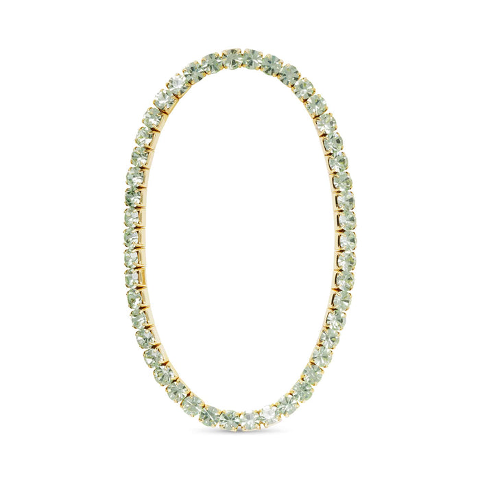Gold CZ Light Green Stretch Tennis Bracelet