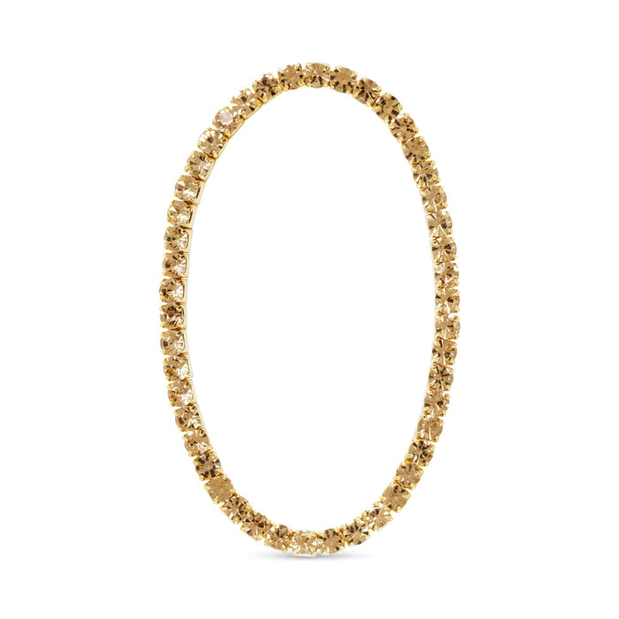 Gold CZ Amber Stretch Tennis Bracelet