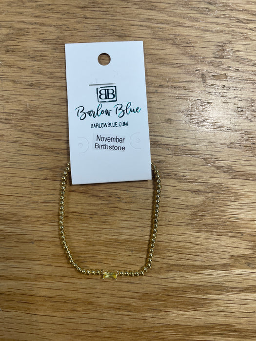 The Birthday Girl Birthstone Bracelets with Rectangle Birthstone Charm