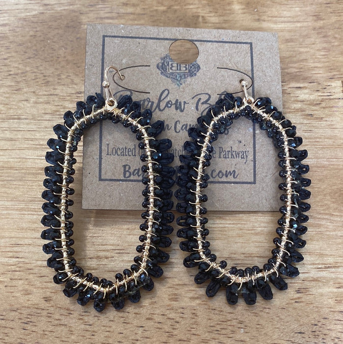 Black and Gold Oval Earrings