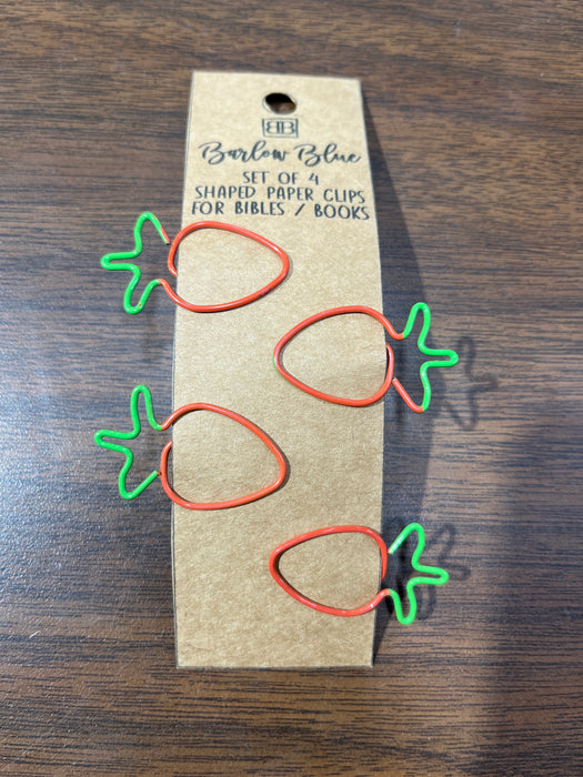 Strawberry Set of 4 Decorative Paper Clips for Bibles & Books