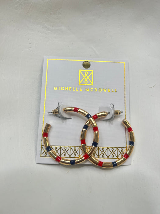 Red, Blue, & Gold Nellie Hoops- Perfect For Game Day To Show Your School Spirit!!