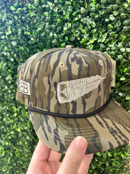 YOUTH Embroidered Bottomland with Rope Turkey Feather Hat