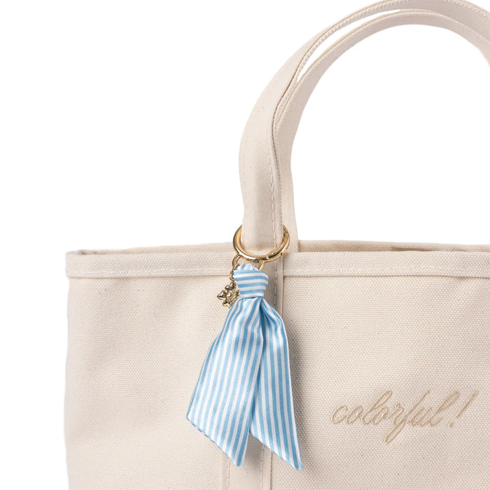 Blue Stripes Satin Keychain