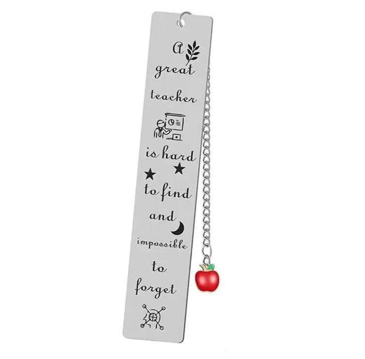 🍎 “A+ Appreciation” Stainless Steel Teacher Bookmarks