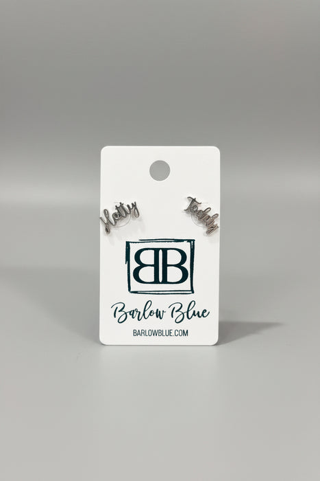 Ole Miss Hotty Toddy Silver Stud Earrings