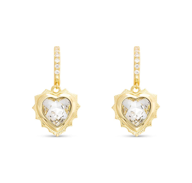 Gold Crystal Birthstone Heart Earrings-12 styles!