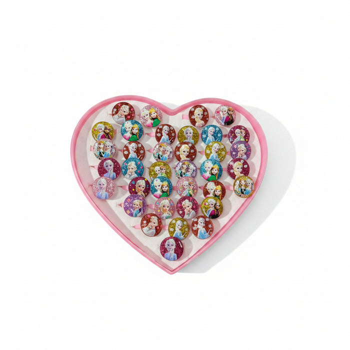 Elsa & Anna Costume Jewelry Rings. Many Styles included in Box!