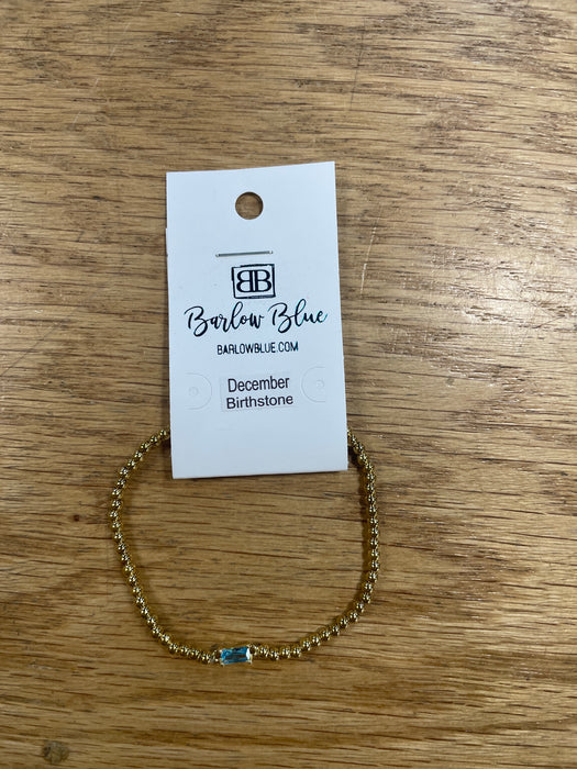 The Birthday Girl Birthstone Bracelets with Rectangle Birthstone Charm