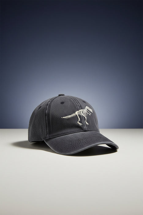 Youth Dinosaur Skeleton Hat Navy With White Embroidery