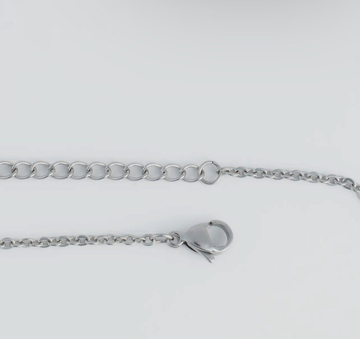 Waterproof Silver 16” Disc Chain Necklace