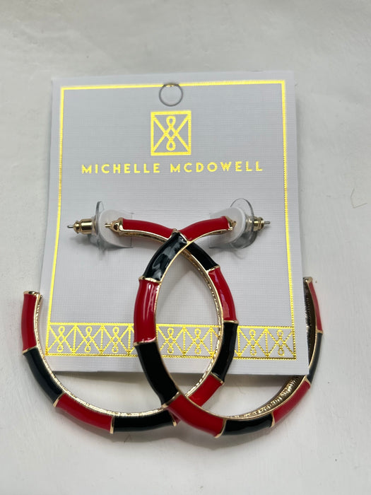 Red, Black, & Gold Ashlynn Hoops- Perfect For Game Day To Show Your School Spirit!!