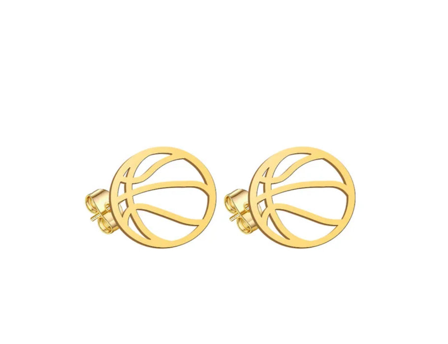 Stainless Steel Basketball Earrings