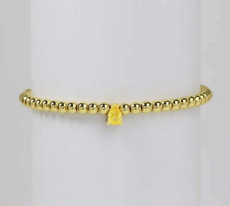 The Gem Glow - Small Tear Drop Birthstone Bracelets