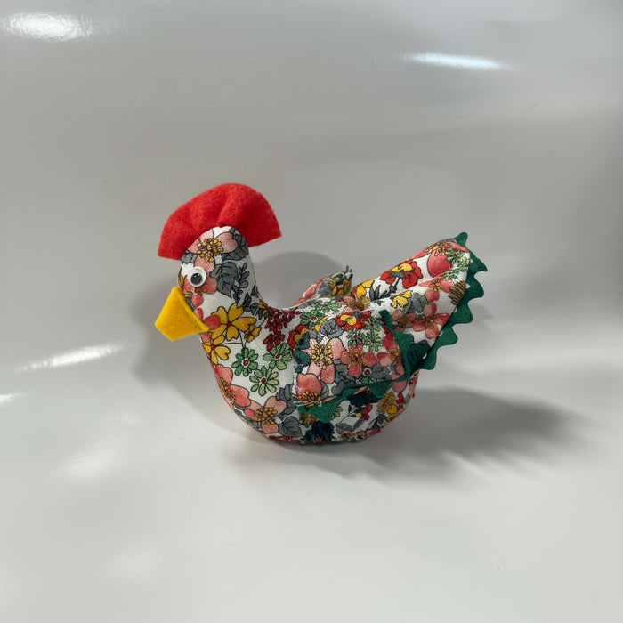 Miniature Hand Sewn Chickens .  Made from Fun Fabric or Vintage Feed Sacks.