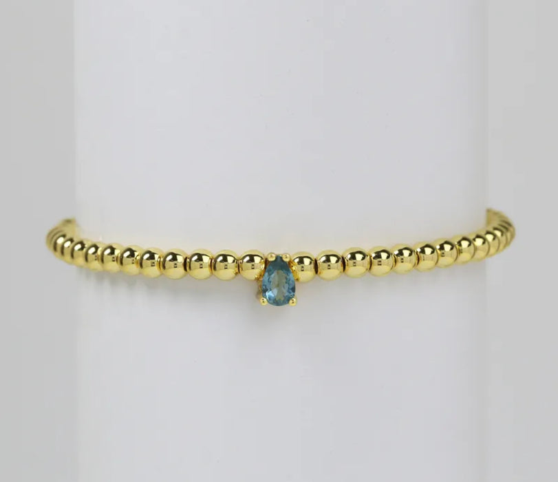 The Gem Glow - Small Tear Drop Birthstone Bracelets