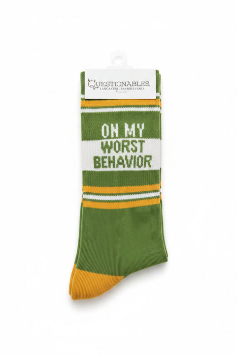 On My Worst Behavior Socks- One Size fits Most