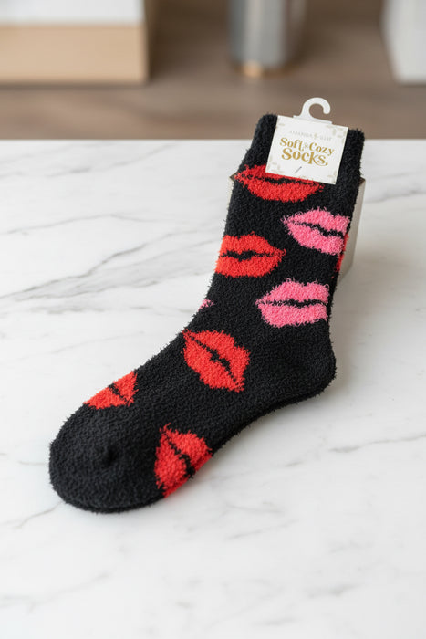 Lips Lifestyle Fuzzy Socks