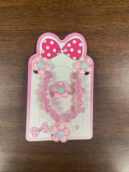 Daisy Jewelry Sets- Clip On Earrings, Ring, and Necklace. Available in 5 Styles!