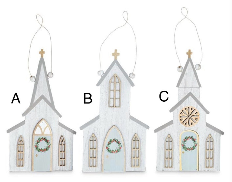 Distressed Church Ornaments - 3 Styles!