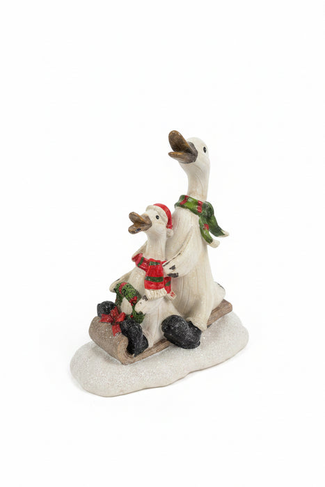 Resin Christmas Duck Family on Sled