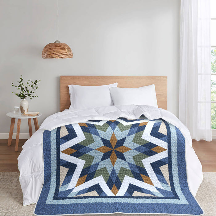 Virah Bella "Rhythmic Blossoms" Quilted Throw Blanket