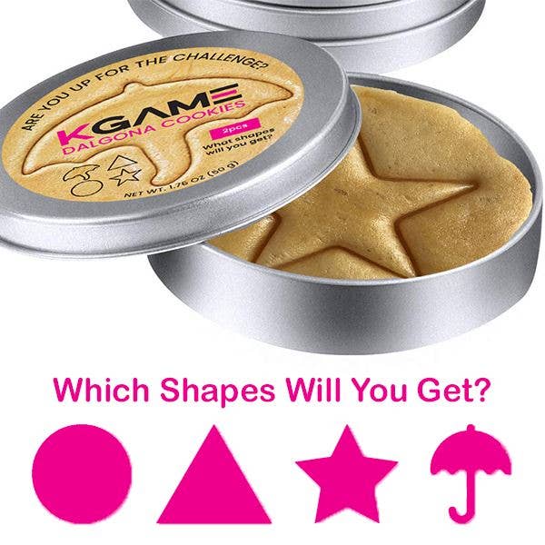 KGAME Dalgona Cookie Tin (2 Cookies) .  As Seen on Squid Games