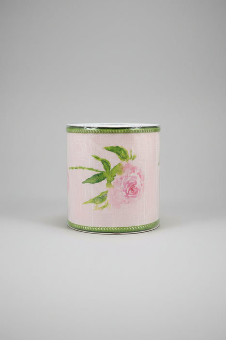Floral Signature Print Fused Back John Mark Ribbon: 4in wide x 10yd