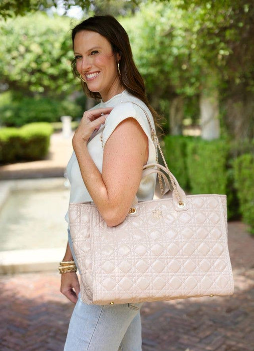 Melissa Tote Bag: Nude Patent Purse by Caroline Hill