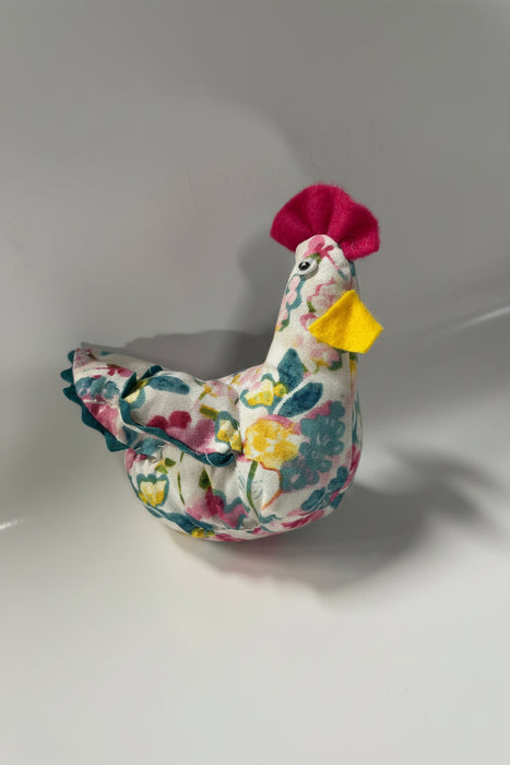 Miniature Hand Sewn Chickens .  Made from Fun Fabric or Vintage Feed Sacks.