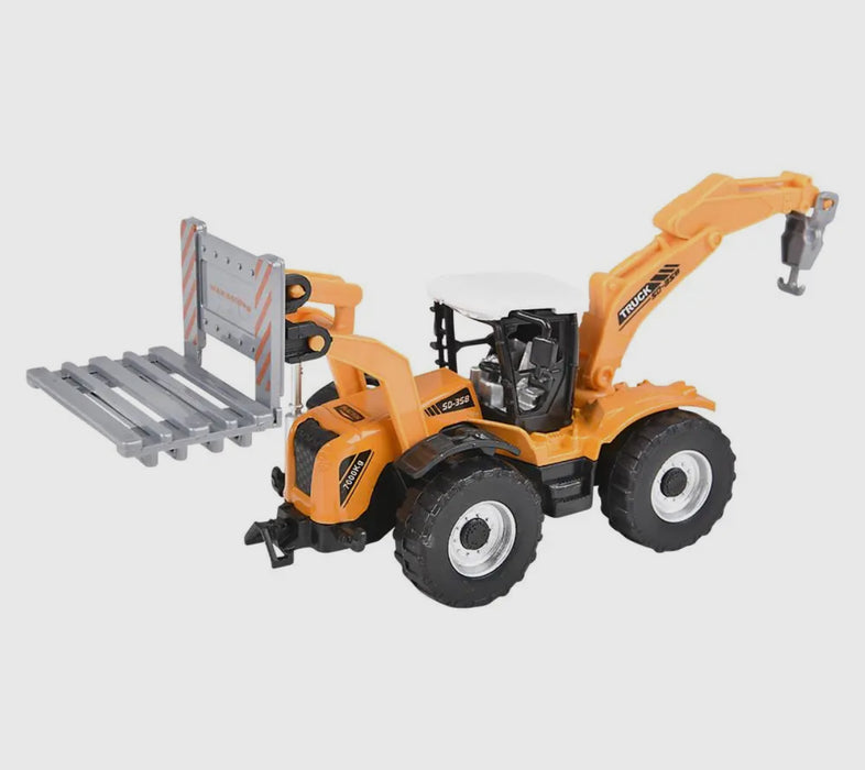 Die Cast Pull Back Farm Tractors.  7"