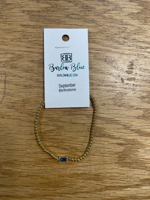 The Birthday Girl Birthstone Bracelets with Rectangle Birthstone Charm