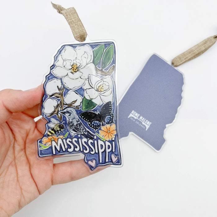 Acrylic Mississippi Favorites Ornament- Souvenir