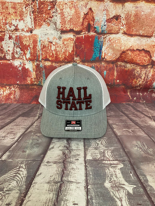 Hail State Puff Cap- Grey/White