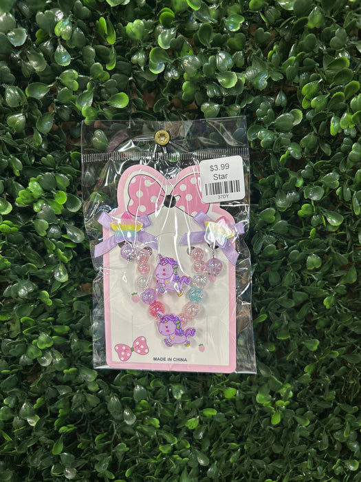 Unicorn Jewelry Sets- Clip On Earrings, Ring, and Necklace. Available in 3 Styles!