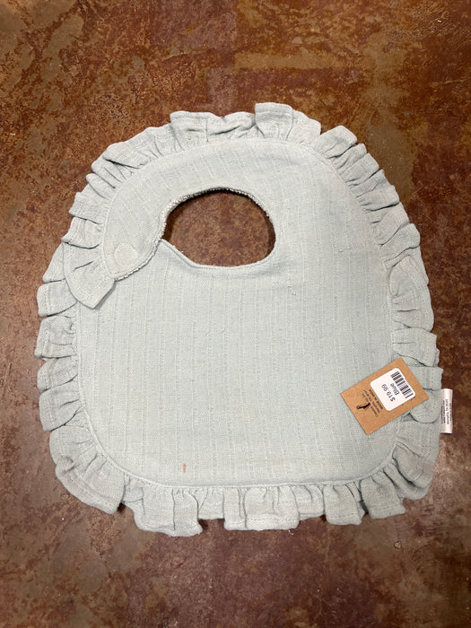 Cotton Double Cloth Baby Bib w/ Terry Back & Ruffles, 6 Colors