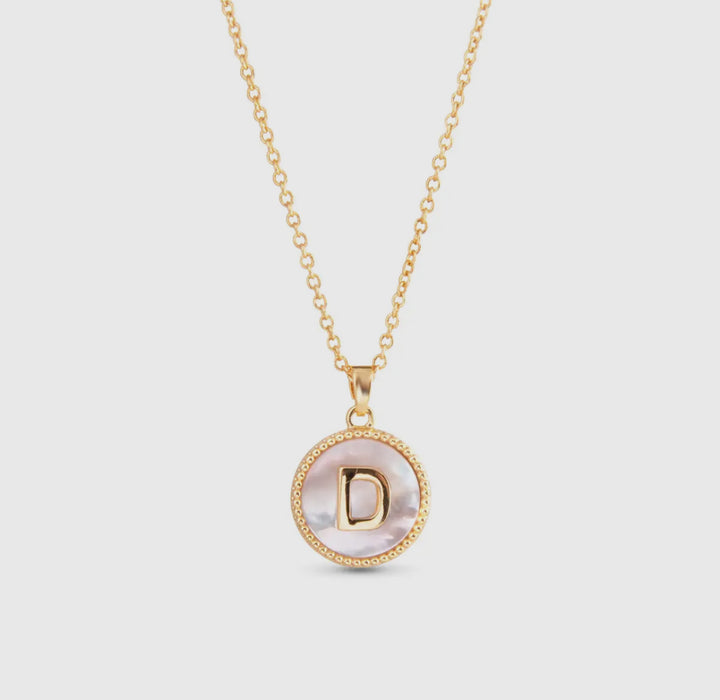 Mother of Pearl Initial Necklace