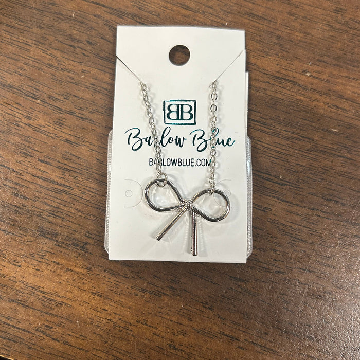 Silver Bow Necklace