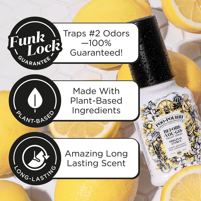 Poo~Pourri Original Citrus Toilet Spray 4oz.: Lemon + Bergamot + Lemongrass