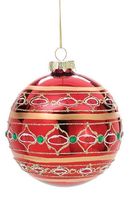 Red & Gold Glass Ornaments-2 Styles!