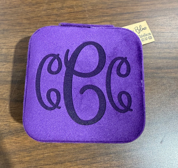 Personalized Small Zip Up Jewelry Box.  Available in Smooth Finish & Velvet.  *Personalization Included!